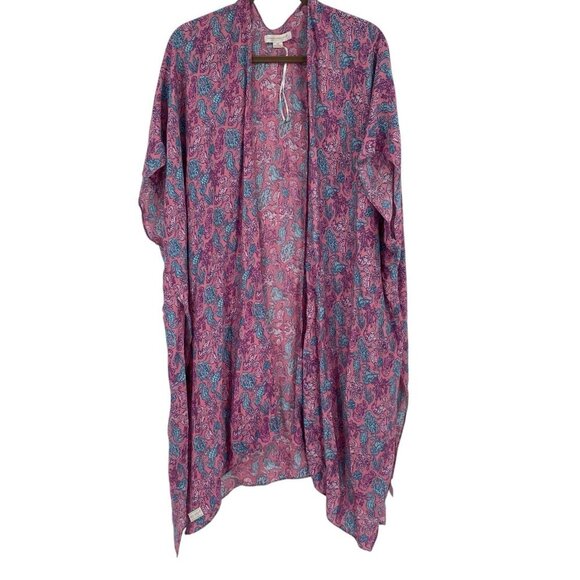 SIMPLY SOUTHERN OS Seahorse Print Cover Up Kimono Nautical Preppy One Size - Picture 1 of 8